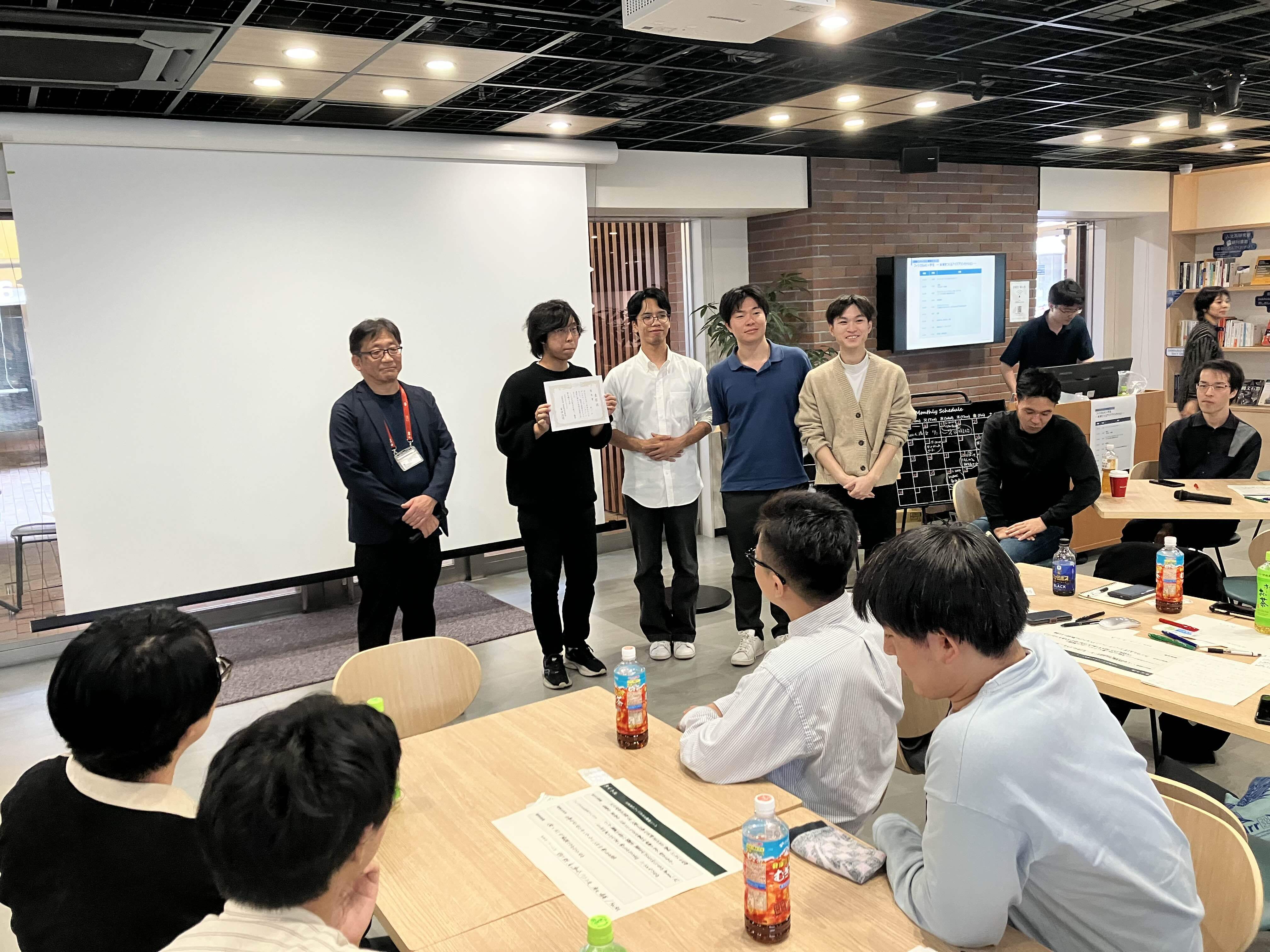 表彰の様子・チーム「A」